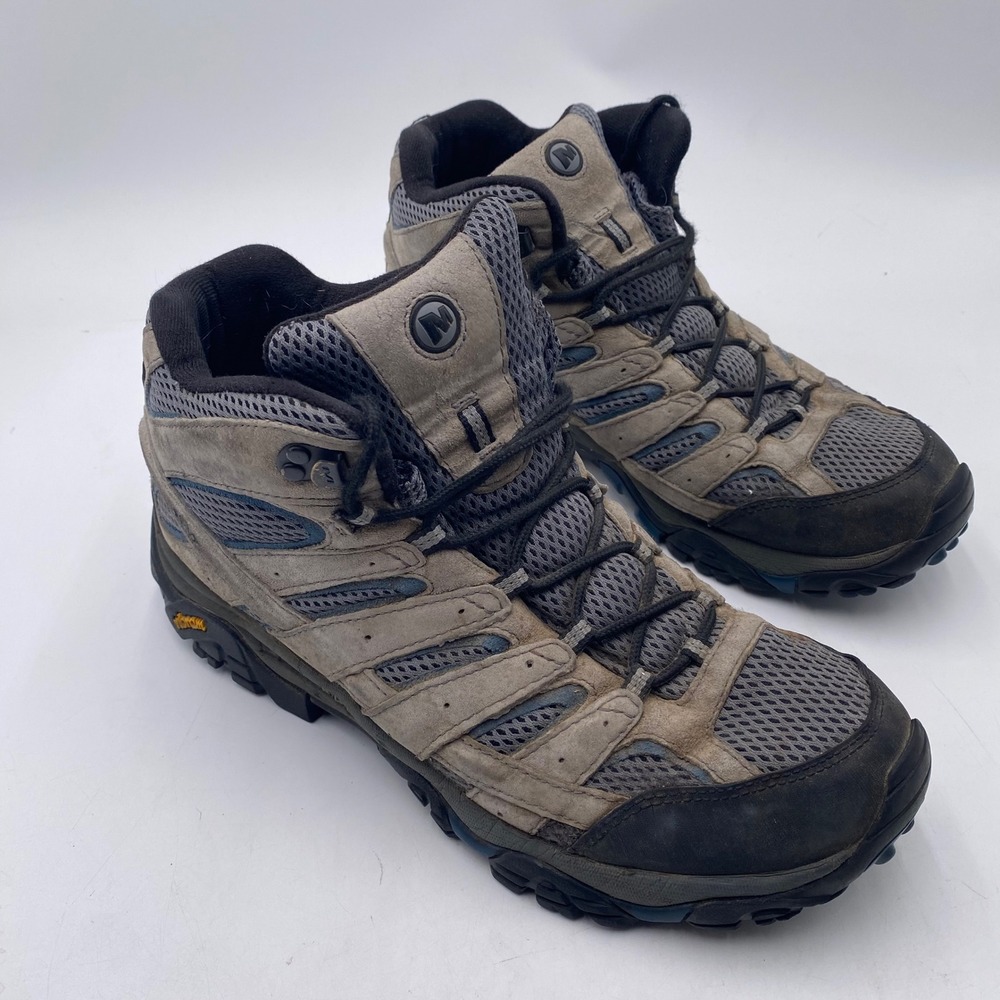 Merrell Moab 2 Mid Ventilator Hiking Boots Men 11 Walnt Grey J42485 Vibram Trail